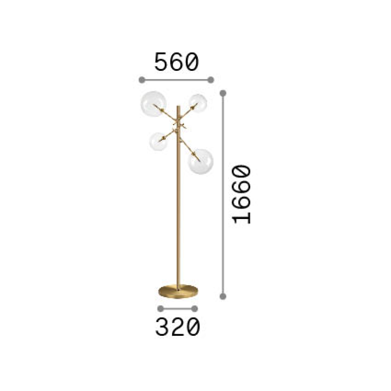 IDEAL LUX 348285 EQUINOXE PT4 stojacia lampa jantárová béžová