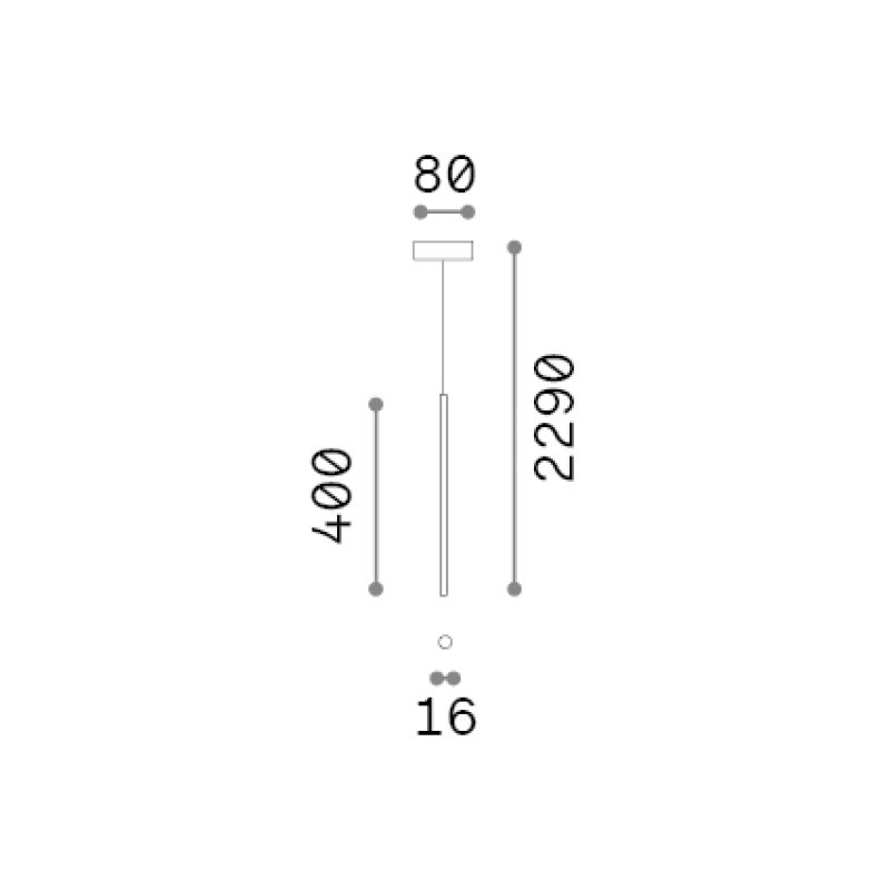 IDEAL LUX 351636 LOOK LED SP1 ROUND D16 H400 3000K závesné svietidlo čierne