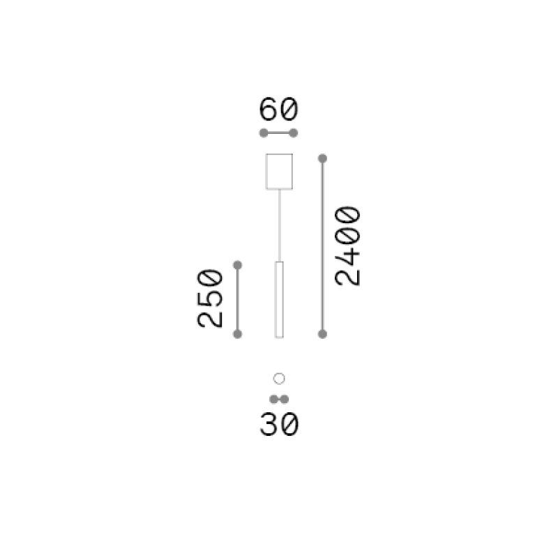 IDEAL LUX 352114 LOOK LED SP1 ROUND D30 H250 3000K závesné svietidlo biele