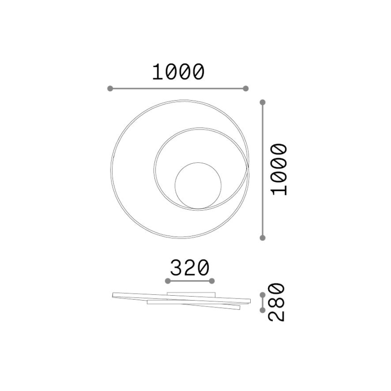 IDEAL LUX 352428 OZ PL D100 3000K stropné svietidlo biele