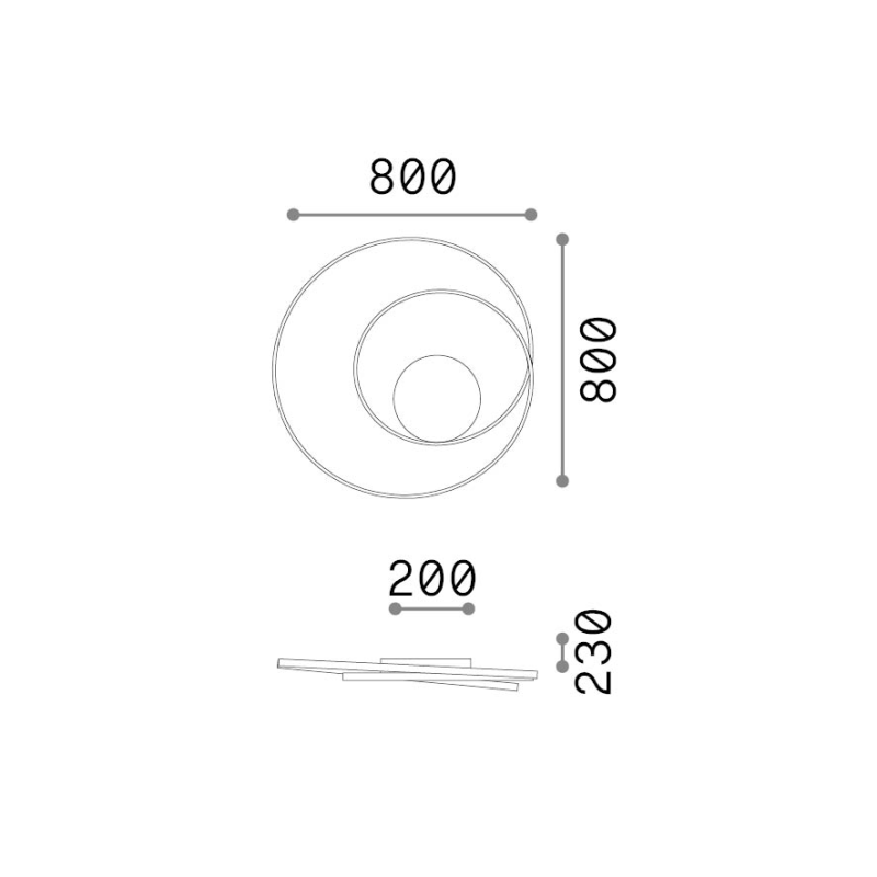 IDEAL LUX 352459 OZ PL D080 3000K stropné svietidlo biele
