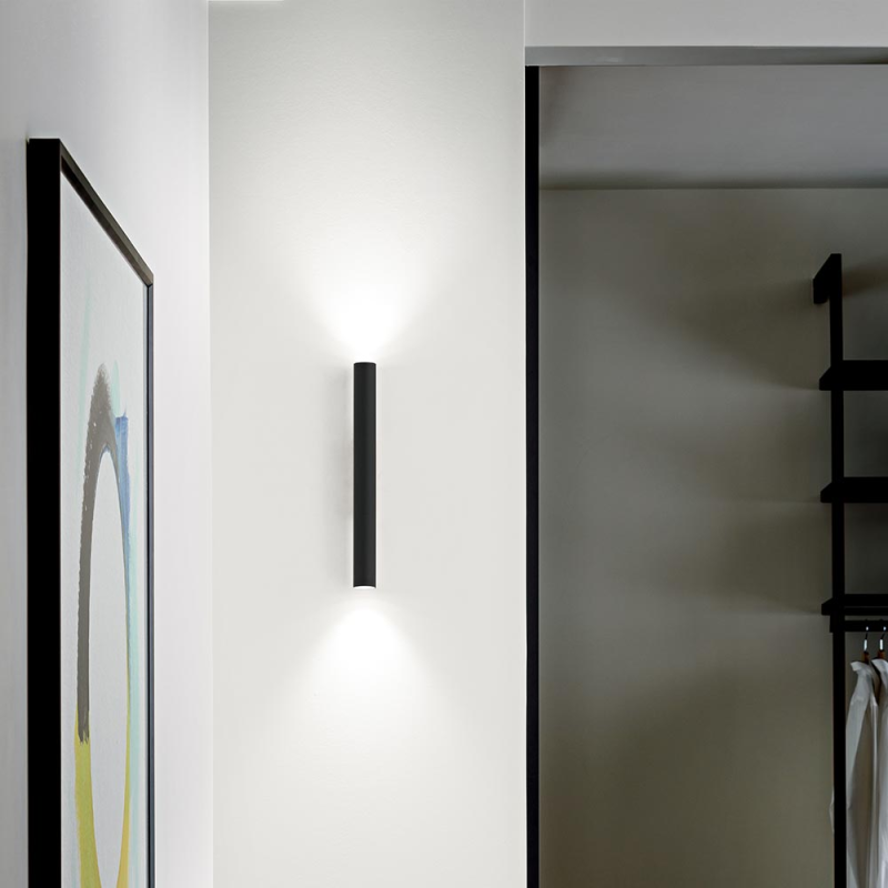 IDEAL LUX 353340 LOOK LED AP2 ROUND D30 H300 3000K nástenné svietidlo mosadzné