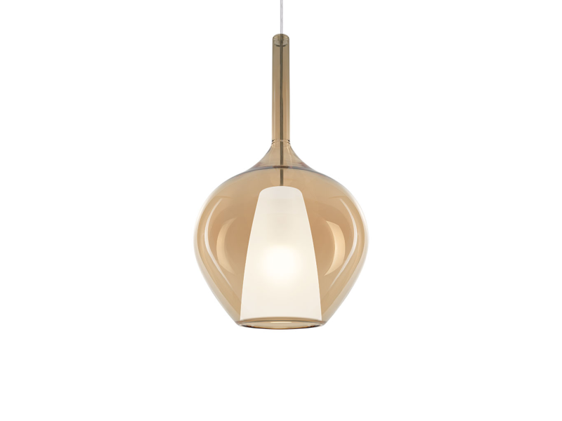 IDEAL LUX 359526 KALIQUE-1 SP1 D28 závesné svietidlo jantárové béžové