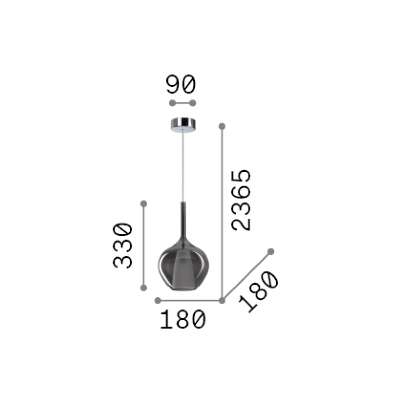 IDEAL LUX 359915 KALIQUE-1 SP1 D18 závesné svietidlo medené