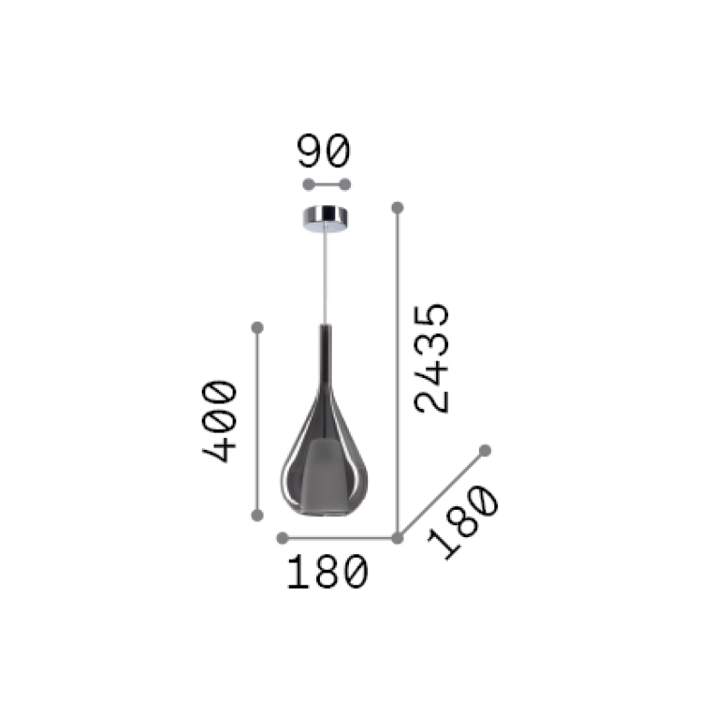IDEAL LUX 360089 KALIQUE-3 SP1 D18 závesné svietidlo modré
