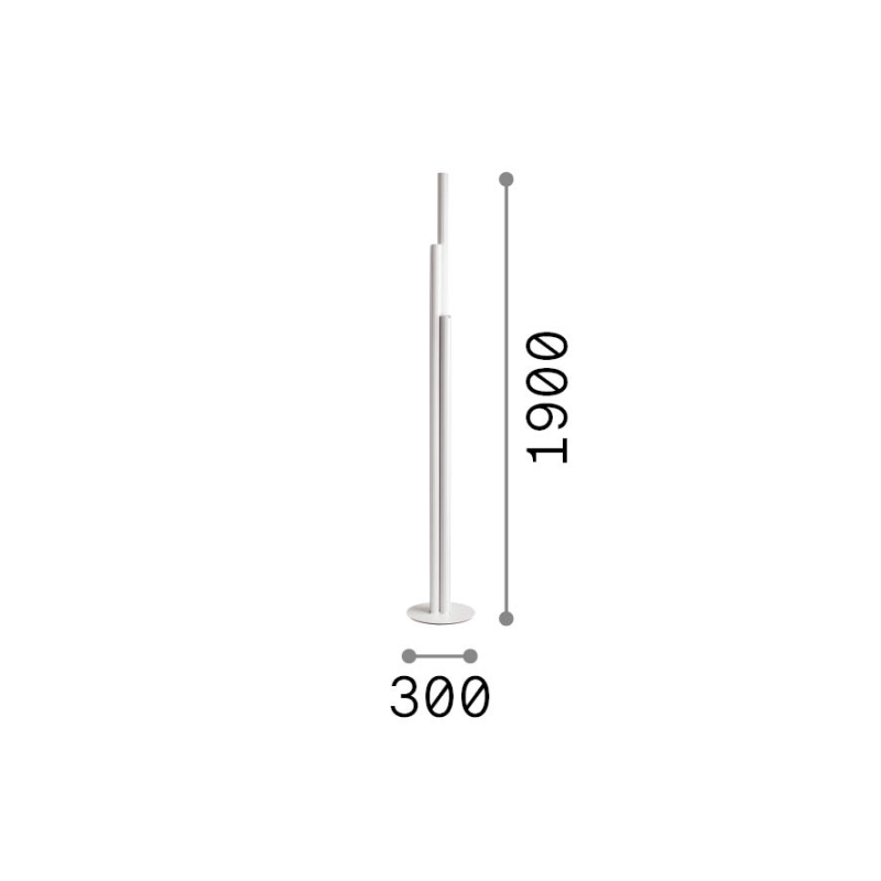 IDEAL LUX 366241 DORICA PT3 3000K stojacia lampa mosadzná