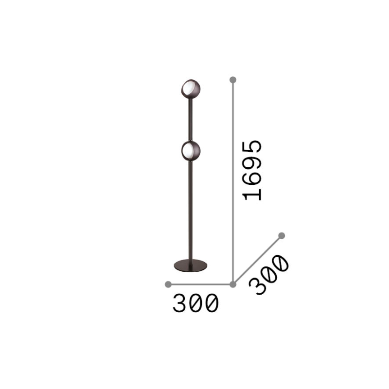 IDEAL LUX 366616 BLOOM PT2 3000K stojacia lampa mosadzná