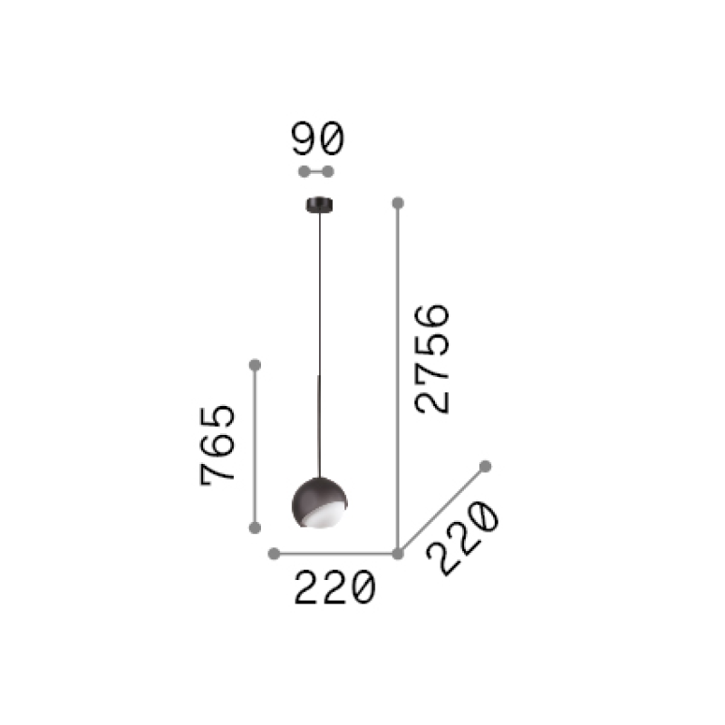 IDEAL LUX 366678 BLOOM SP1 D22 závesné svietidlo čierne