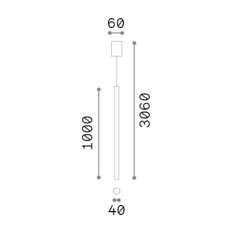 IDEAL LUX 366975 LOOK SP1 ROUND D40 H1000 závesné svietidlo biele
