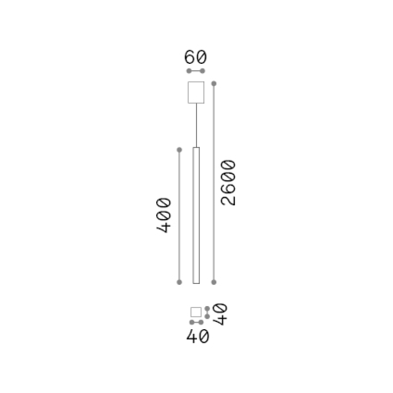 IDEAL LUX 366999 LOOK SP1 SQUARE D40 H400 závesné svietidlo biele