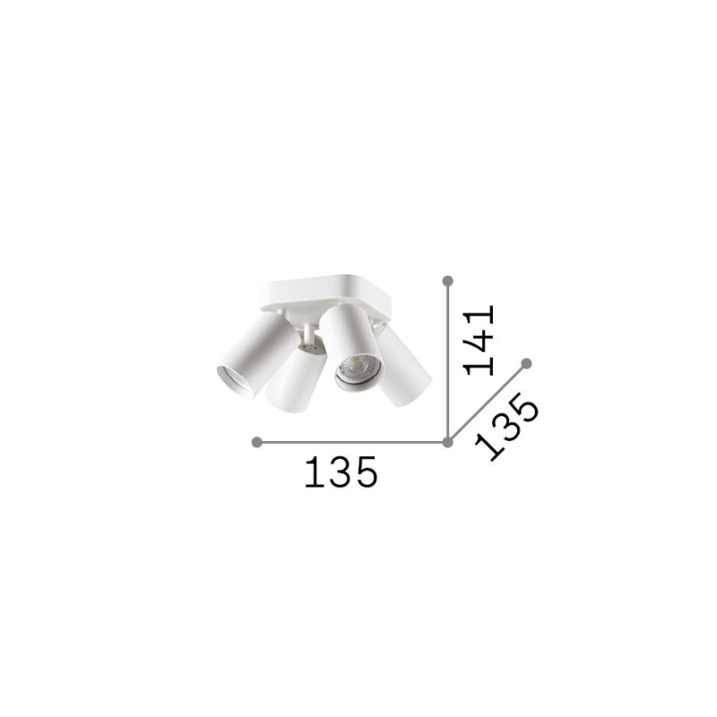 IDEAL LUX 367439 DYNAMITE PL4 ROUND stropné svietidlo biele