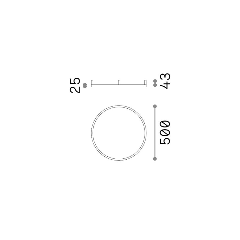 IDEAL LUX 370217 ORACLE SLIM PL D050 ROUND 3000K stropné svietidlo mosadzné