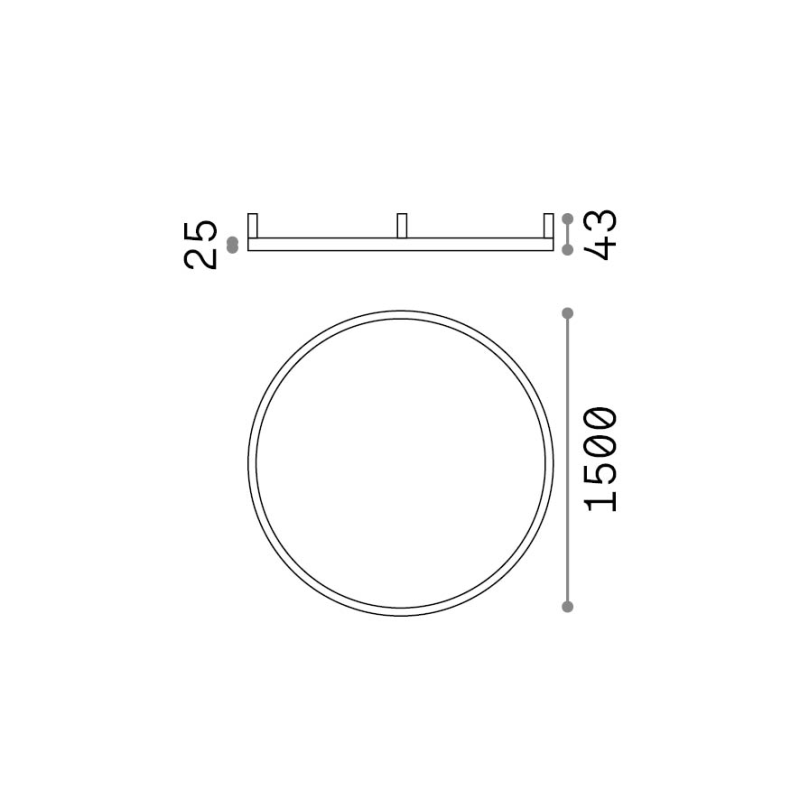 IDEAL LUX 370330 ORACLE SLIM PL D150 ROUND 3000K stropné svietidlo mosadzné