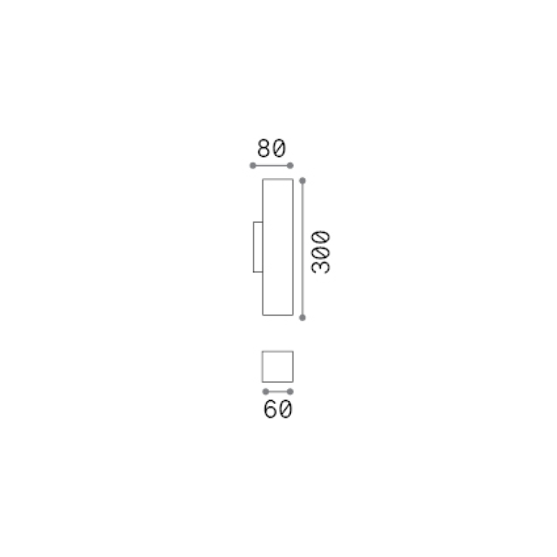 IDEAL LUX 370460 LOOK AP2 SQUARE D60 H300 nástenné svietidlo medené