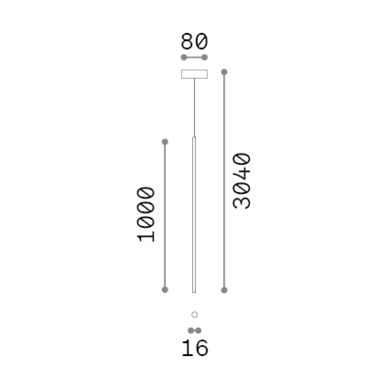 IDEAL LUX 370934 LOOK LED SP1 ROUND D16 H1000 3000K závesné svietidlo čierne