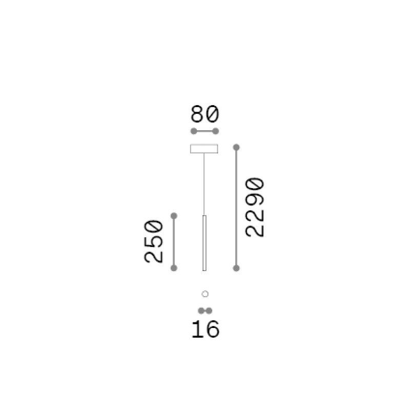 IDEAL LUX 371023 LOOK LED SP1 ROUND D16 H250 3000K závesné svietidlo mosadzné