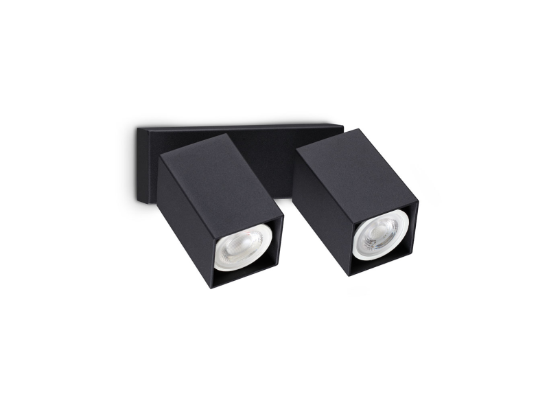 IDEAL LUX 371238 DYNAMITE AP2 SQUARE nástenné svietidlo čierne