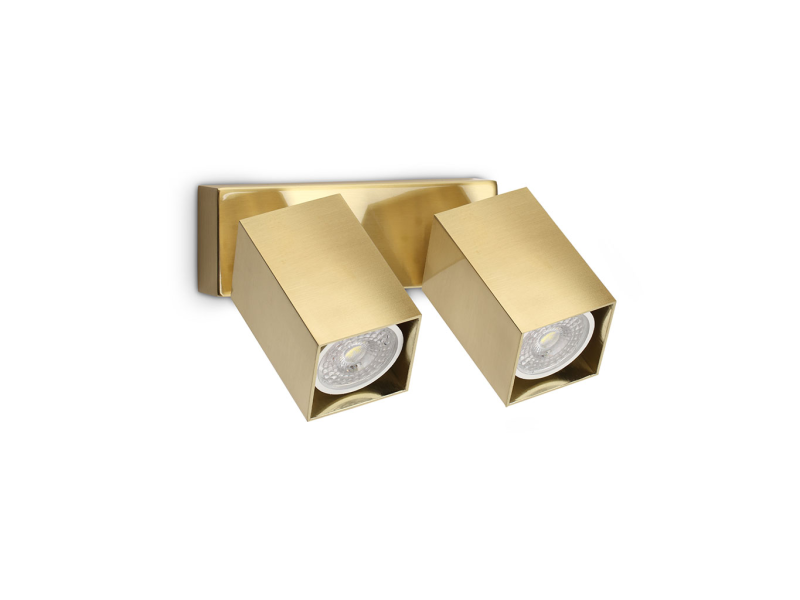 IDEAL LUX 371245 DYNAMITE AP2 SQUARE nástenné svietidlo mosadzné