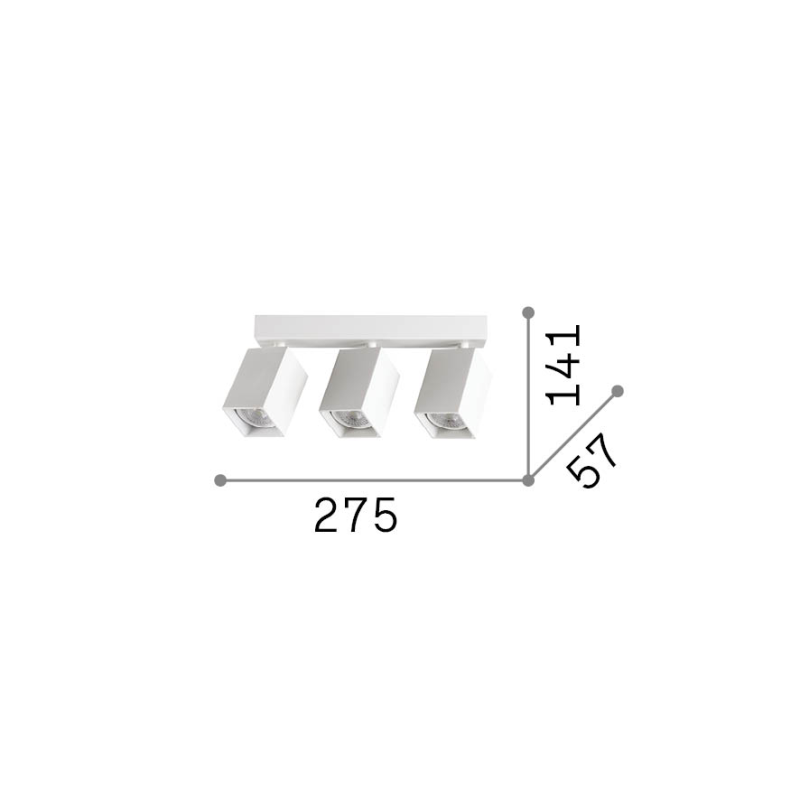 IDEAL LUX 371276 DYNAMITE PL3 LINEAR SQUARE stropné svietidlo čierne