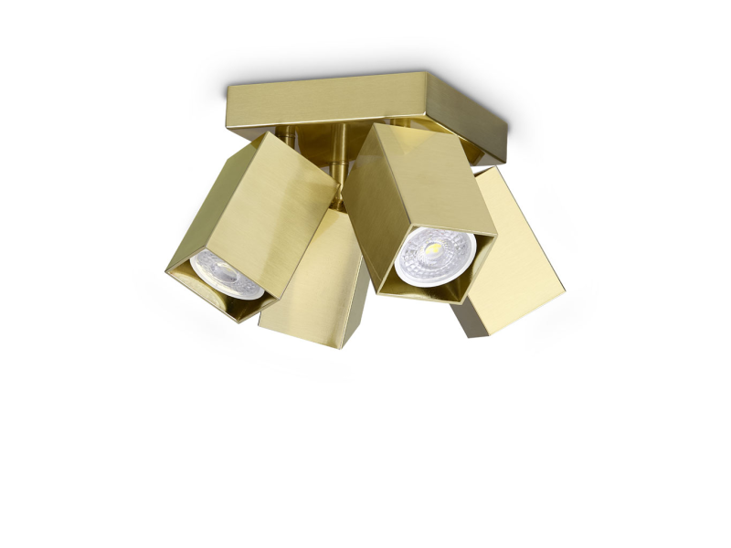 IDEAL LUX 371320 DYNAMITE PL4 SQUARE stropné svietidlo mosadzné