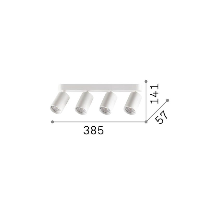 IDEAL LUX 371337 DYNAMITE PL4 LINEAR ROUND stropné svietidlo biele