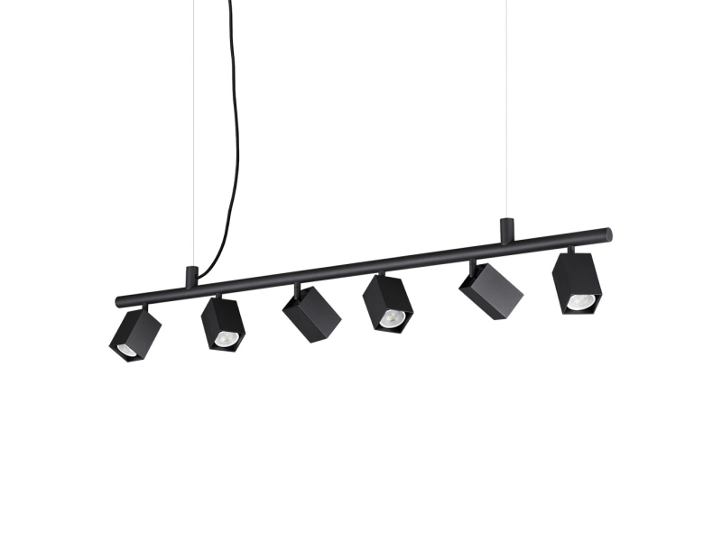 IDEAL LUX 371412 DYNAMITE SP6 SQUARE závesné svietidlo čierne