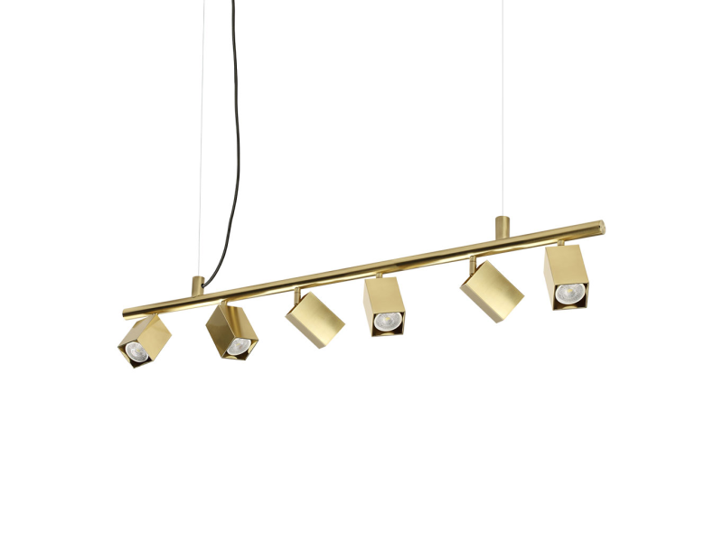 IDEAL LUX 371429 DYNAMITE SP6 SQUARE závesné svietidlo mosadzné
