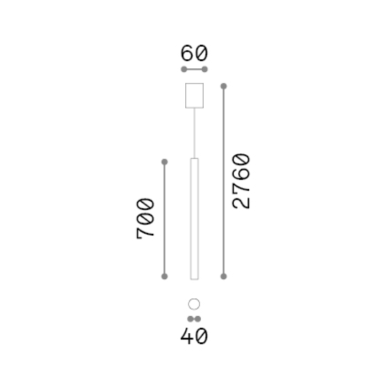 IDEAL LUX 371603 LOOK SP1 ROUND D40 H700 závesné svietidlo biele
