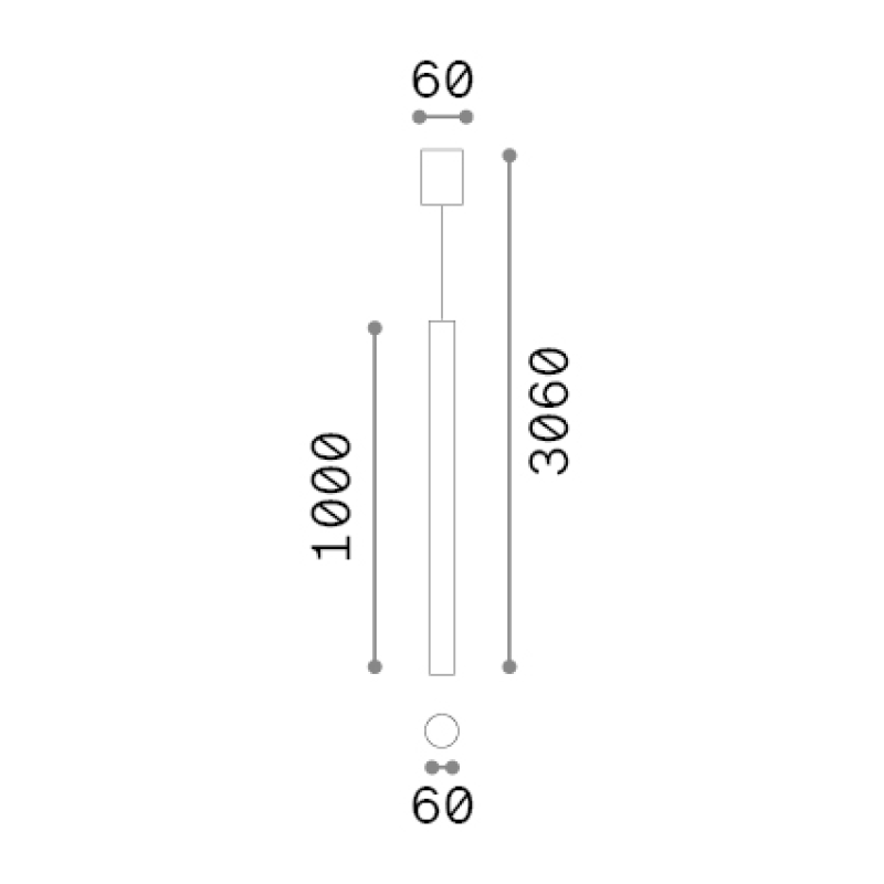 IDEAL LUX 371627 LOOK SP1 ROUND D60 H1000 závesné svietidlo biele