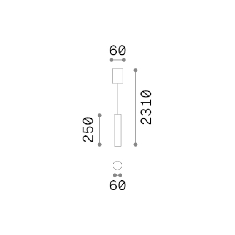 IDEAL LUX 371641 LOOK SP1 ROUND D60 H250 závesné svietidlo biele