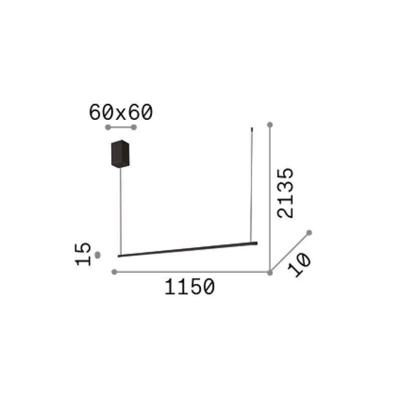 IDEAL LUX 371825 ESSENCE SP SQUARE 3000K závesné svietidlo čierne