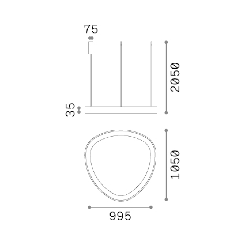 IDEAL LUX 372211 GEMINI SP D105 4000K závesné svietidlo biele