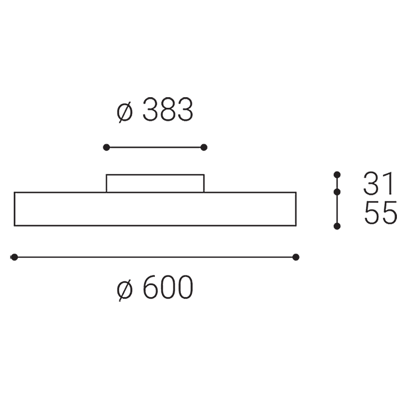 LED2 1234153 ROTO 60 stropné svietidlo čierne