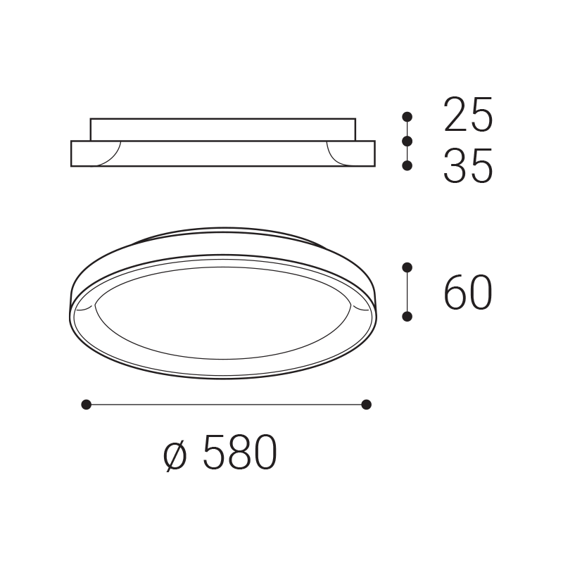 LED2 1273171DT BELLA SLIM 58 stropné svietidlo biele stmievateľné