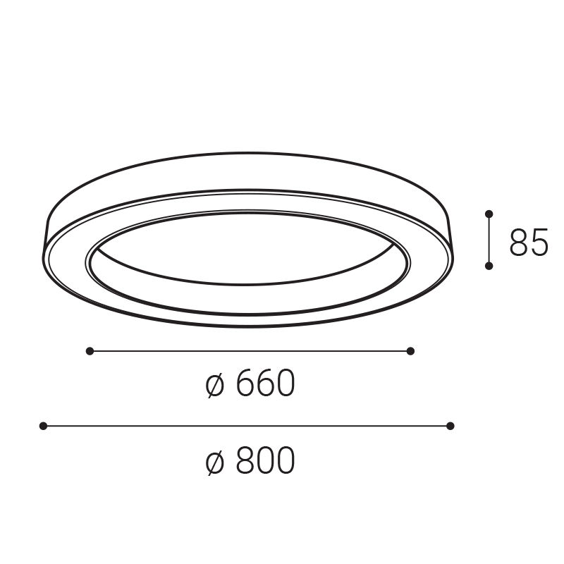 LED2 1273751DT SATURN SLIM 80 stropné svietidlo biele stmievateľné