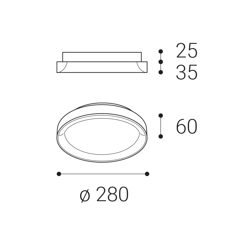 LED2 1274558 BELLA SLIM 28 stropné svietidlo hnedé