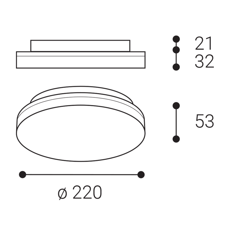 LED2 1430151 ROUND III 22 stropné svietidlo biele