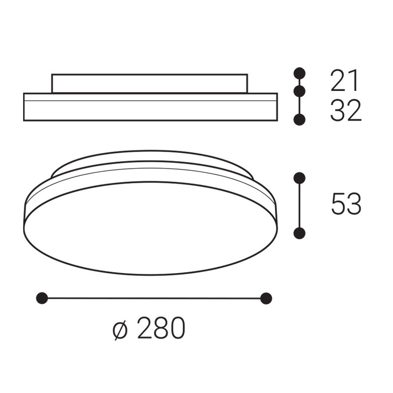 LED2 1430251 ROUND III 28 stropné svietidlo biele