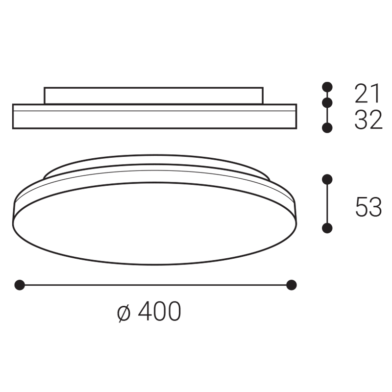 LED2 1430351 ROUND III 40 stropné svietidlo biele