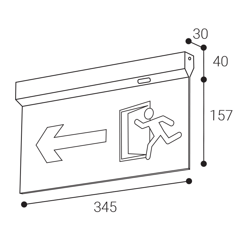 LED2 1440161 SAFE ALL nástenné núdzové svietidlo biele