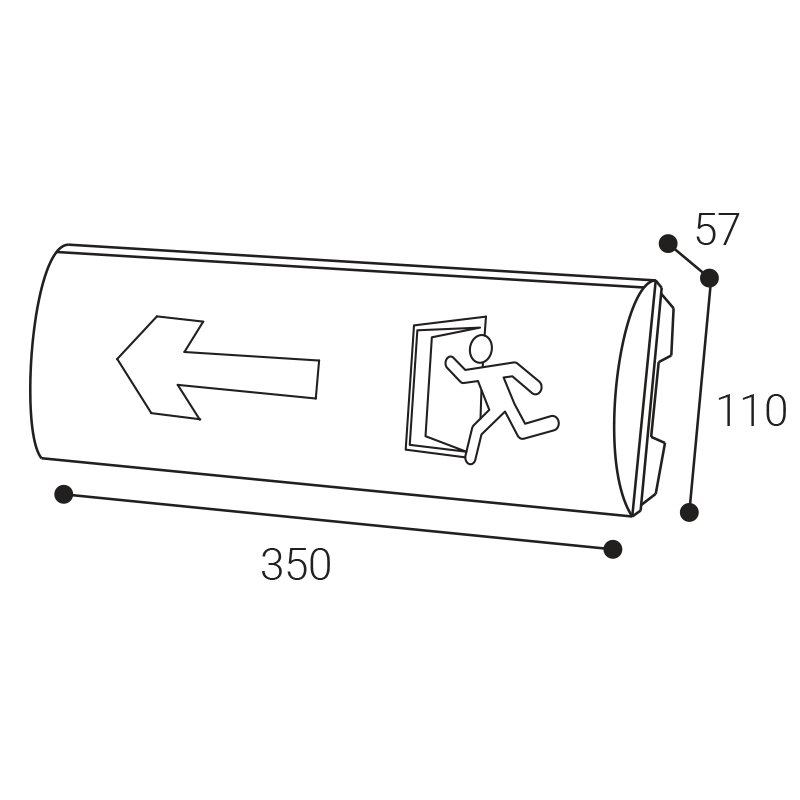LED2 1440261 SAFE ON nástenné núdzové svietidlo biele