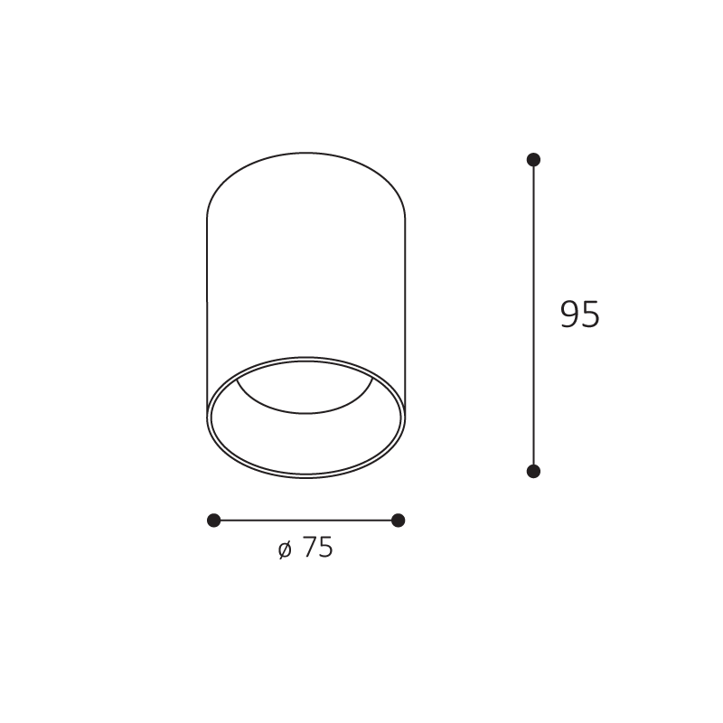 LED2 1480471 TINY II M stropné svietidlo biele
