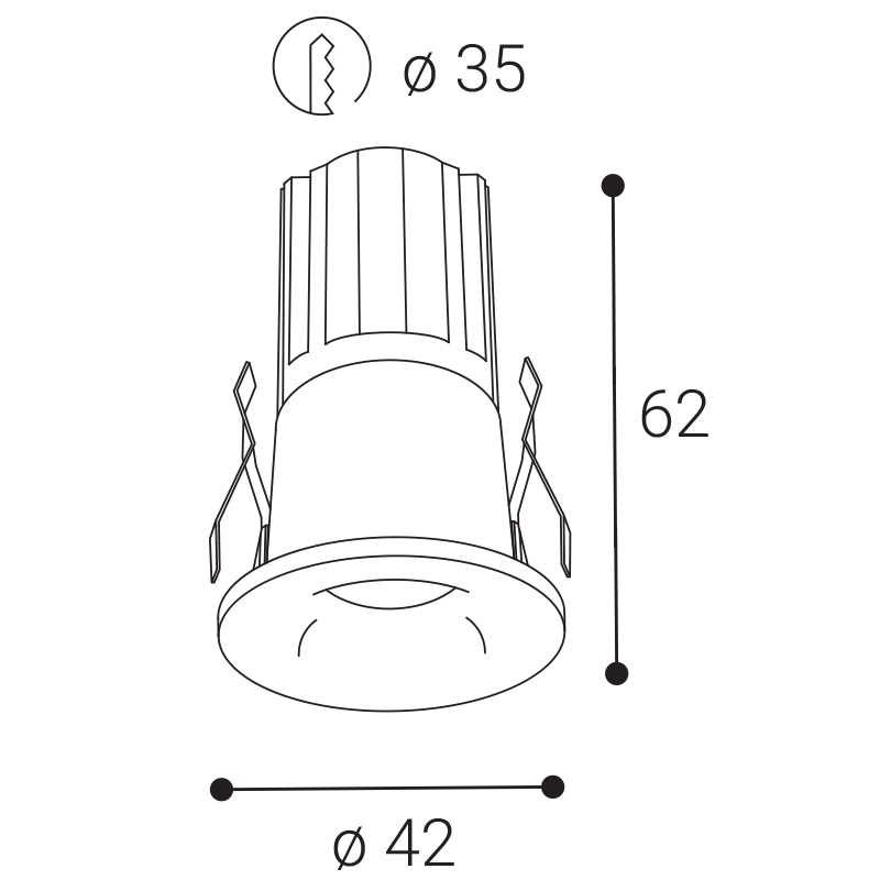LED2 2050423 SPOT MINI C zápustné svietidlo 2700K čierne