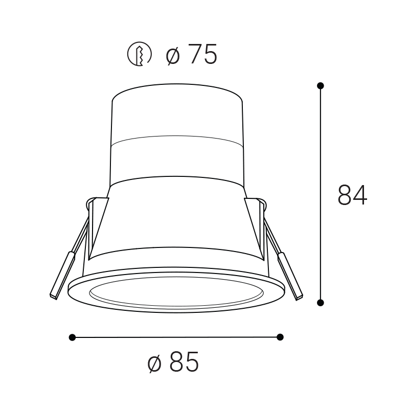 LED2 2236653DT ZERO II M zápustné svietidlo čierne stmievateľné