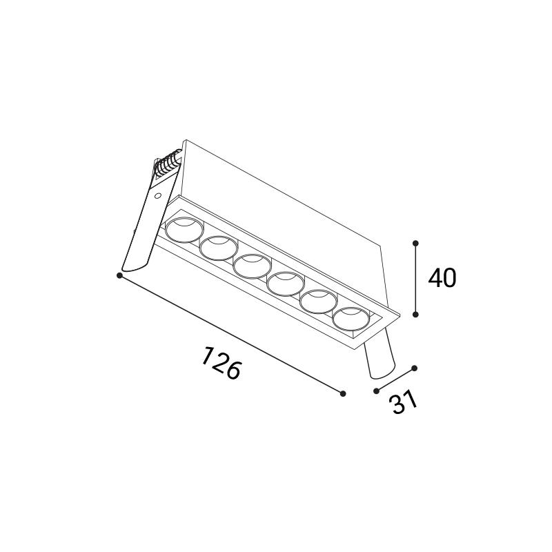 LED2 2560253DT RIVA MINI 6 zápustné svietidlo čierne stmievateľné