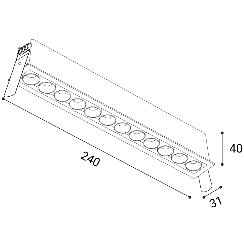 LED2 2560353DT RIVA MINI 12 zápustné svietidlo čierne stmievateľné