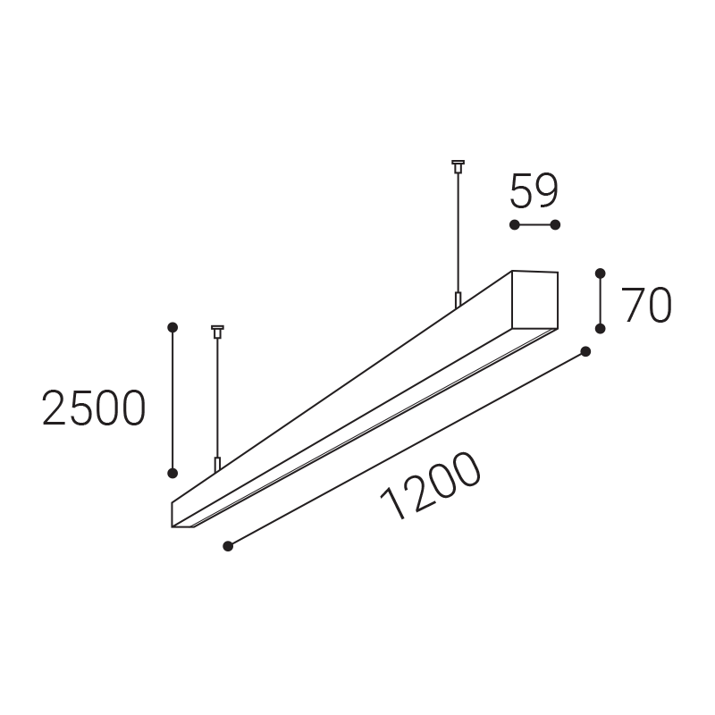 LED2 3238153 NOLI II 120 P-Z závesné svietidlo čierne