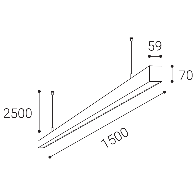LED2 3238251 NOLI II 150 P-Z závesné svietidlo biele