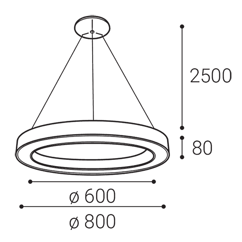 LED2 3270841DT SATURN 80 P-Z závesné svietidlo biele stmievateľné