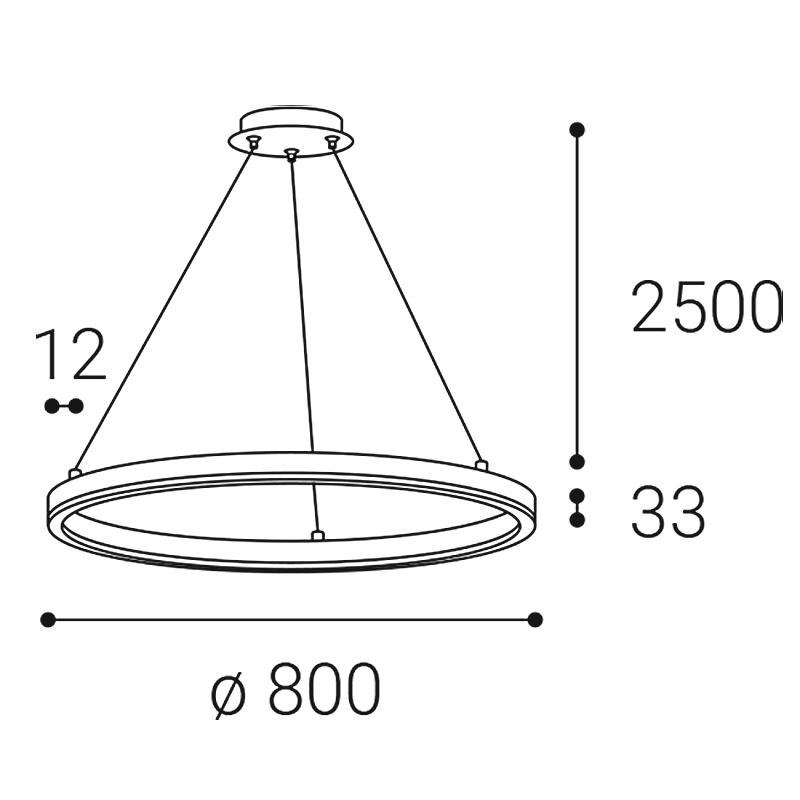 LED2 3271053DT CIRCLE 80 P-Z závesné svietidlo čierne stmievateľné